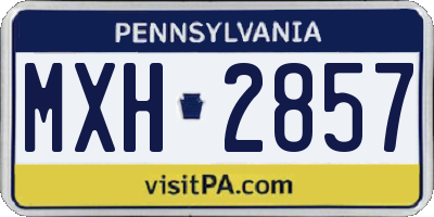 PA license plate MXH2857