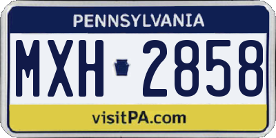 PA license plate MXH2858