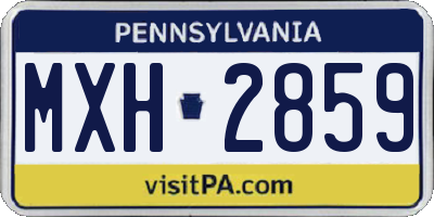 PA license plate MXH2859