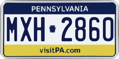 PA license plate MXH2860