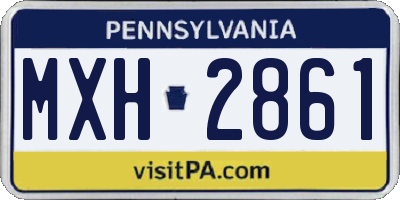 PA license plate MXH2861