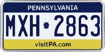 PA license plate MXH2863