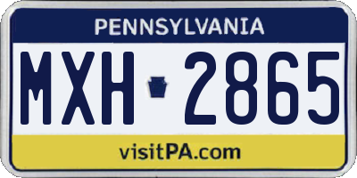 PA license plate MXH2865