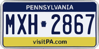 PA license plate MXH2867