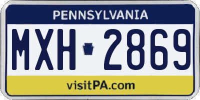 PA license plate MXH2869