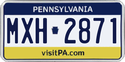 PA license plate MXH2871