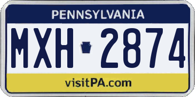 PA license plate MXH2874