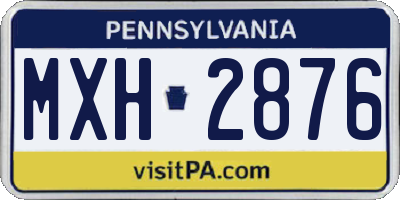 PA license plate MXH2876
