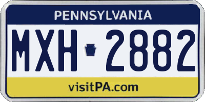 PA license plate MXH2882