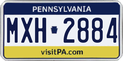 PA license plate MXH2884