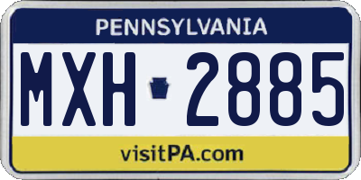PA license plate MXH2885