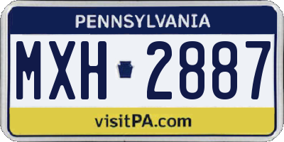 PA license plate MXH2887