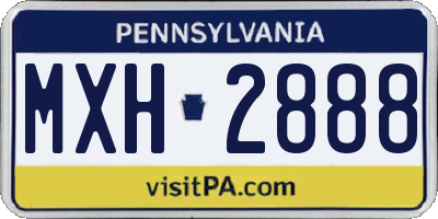 PA license plate MXH2888