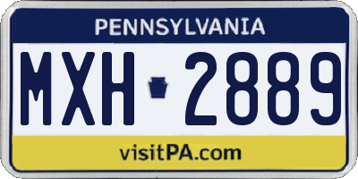PA license plate MXH2889