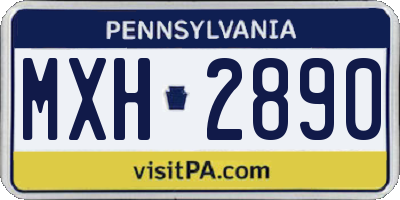 PA license plate MXH2890