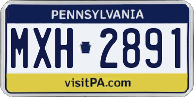 PA license plate MXH2891