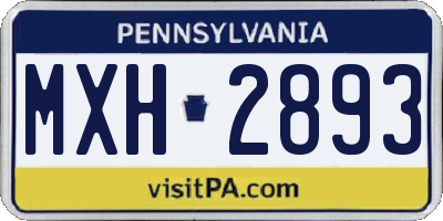 PA license plate MXH2893