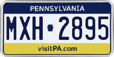 PA license plate MXH2895