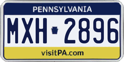 PA license plate MXH2896