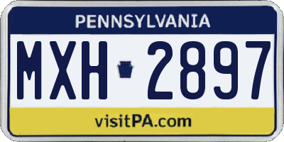 PA license plate MXH2897