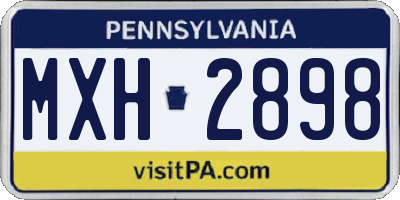 PA license plate MXH2898