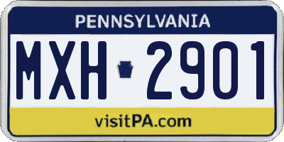 PA license plate MXH2901