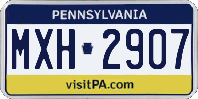 PA license plate MXH2907
