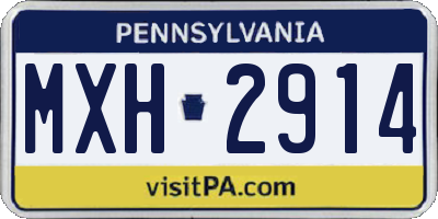 PA license plate MXH2914