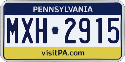 PA license plate MXH2915