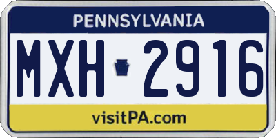PA license plate MXH2916
