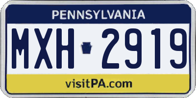 PA license plate MXH2919