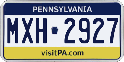 PA license plate MXH2927