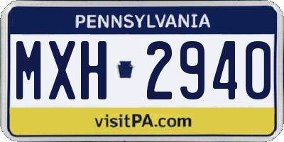 PA license plate MXH2940