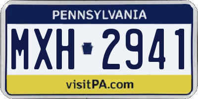 PA license plate MXH2941