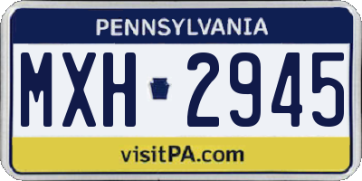 PA license plate MXH2945