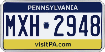 PA license plate MXH2948