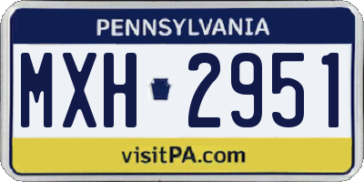 PA license plate MXH2951