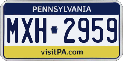 PA license plate MXH2959