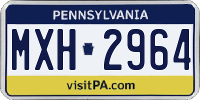 PA license plate MXH2964