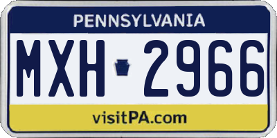 PA license plate MXH2966
