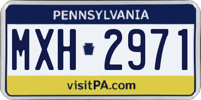 PA license plate MXH2971