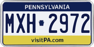 PA license plate MXH2972