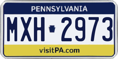PA license plate MXH2973