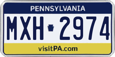 PA license plate MXH2974