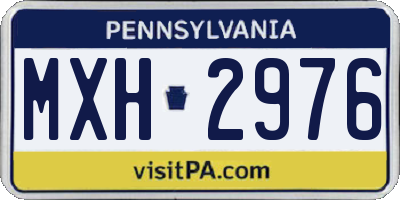 PA license plate MXH2976