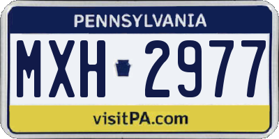 PA license plate MXH2977