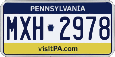 PA license plate MXH2978