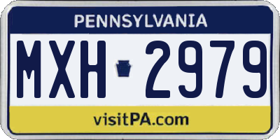 PA license plate MXH2979