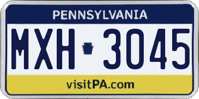 PA license plate MXH3045