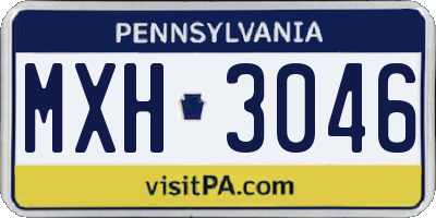 PA license plate MXH3046